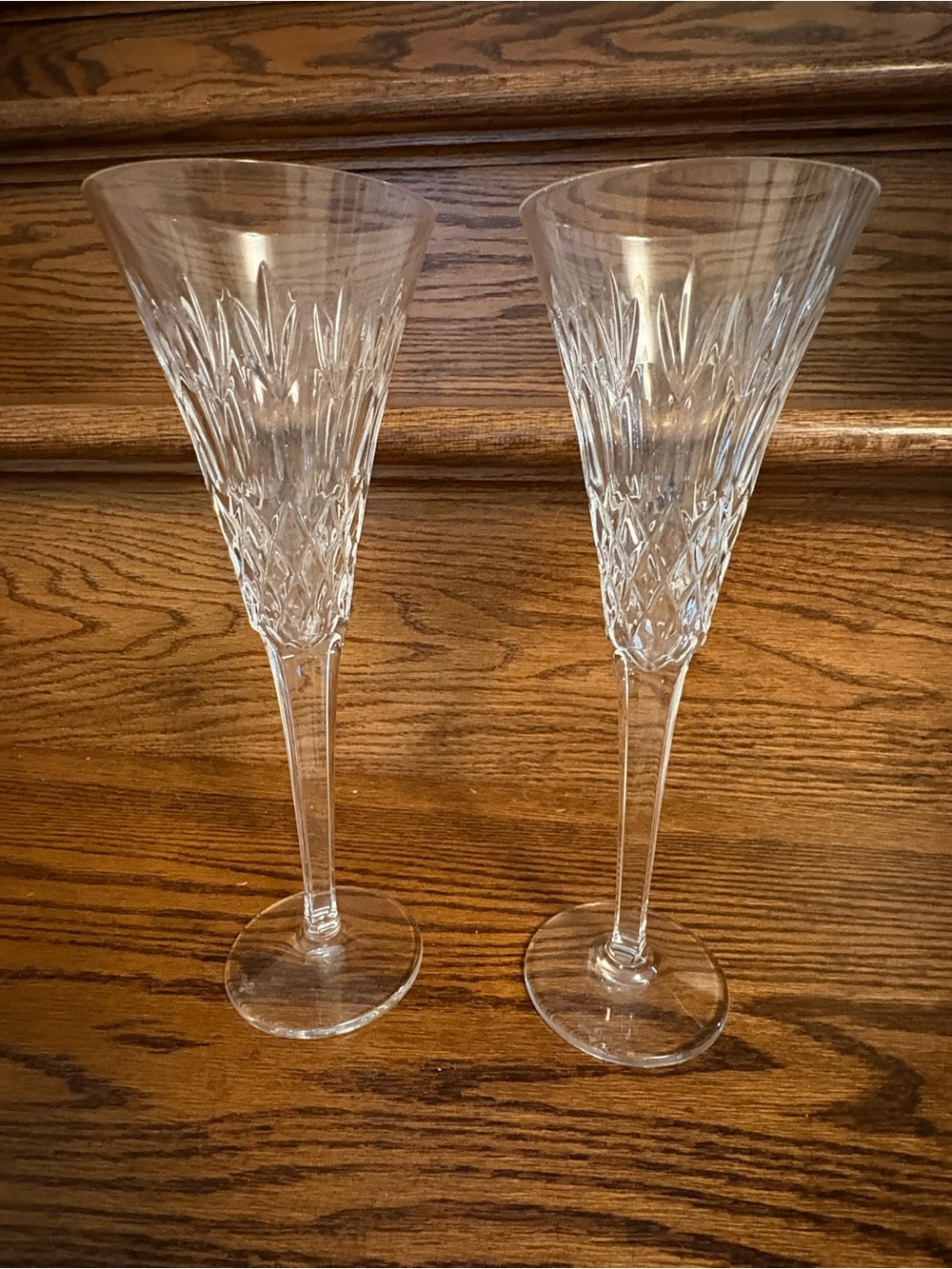 Waterford Crystal Clear Cut Champagne Flutes, Set of 2